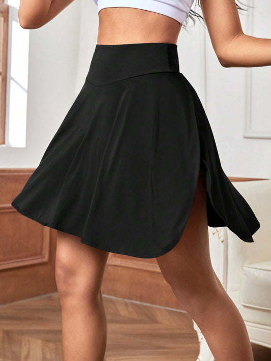 Activina Women's Sports Skirt For Outdoor Activities, Running, Exercise & Tennis, Anti-Exposure, Cute Ladylike & Lively Black Shorts Black